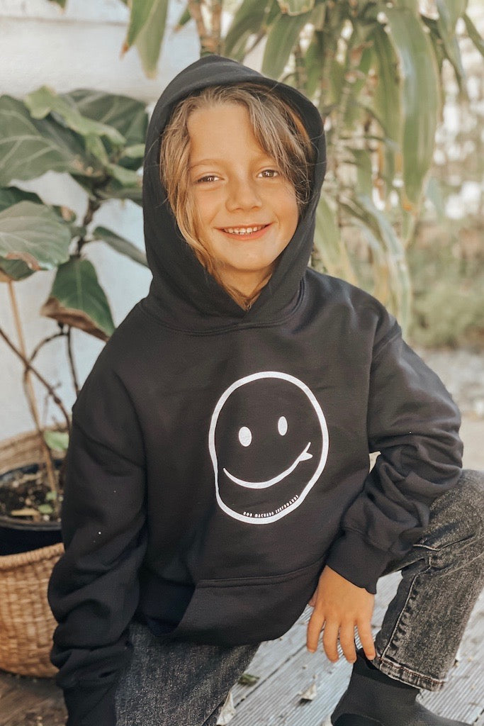 Black best sale smiley hoodie