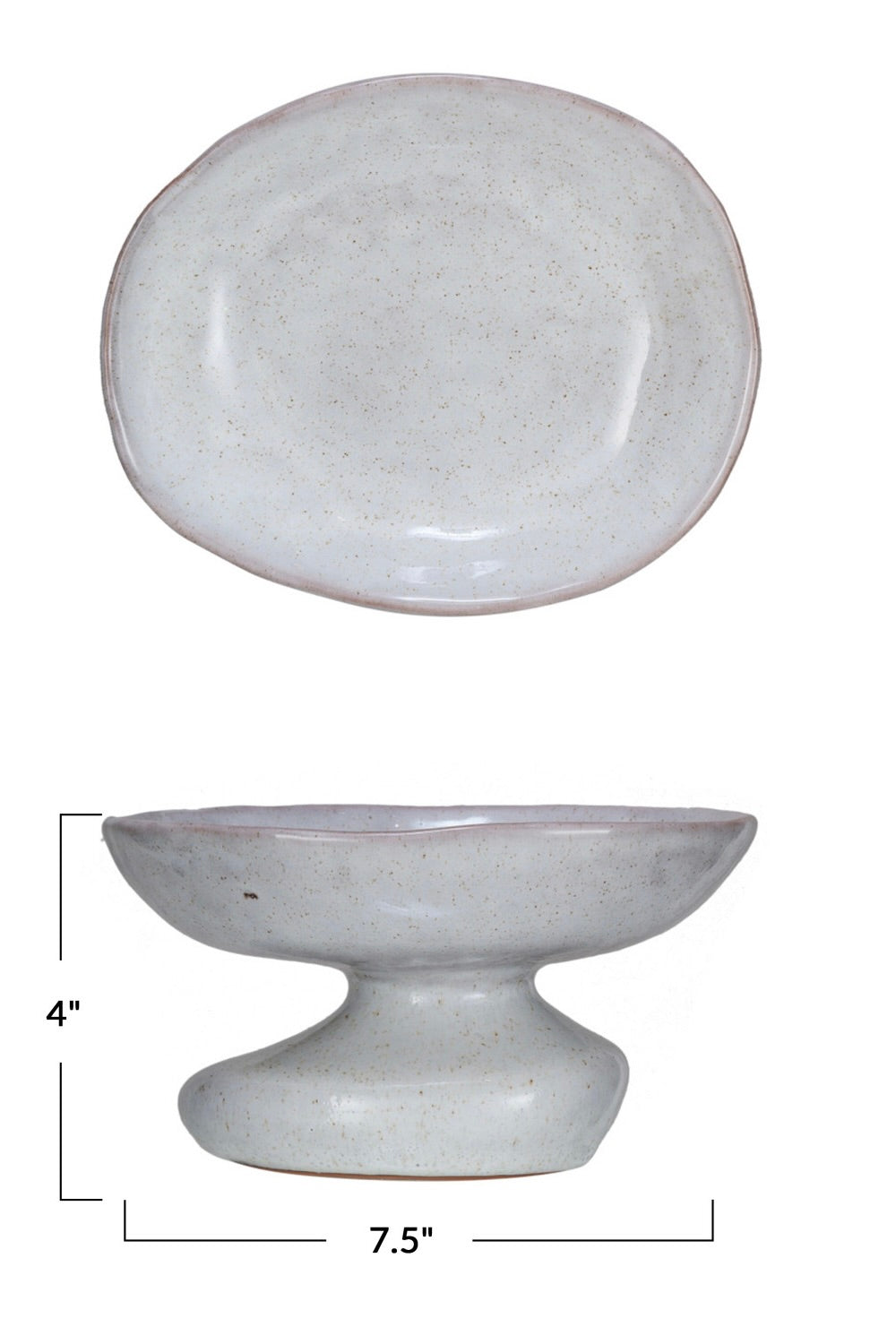 STONEWARE ORGANIC SHAPED FOOTED DISH