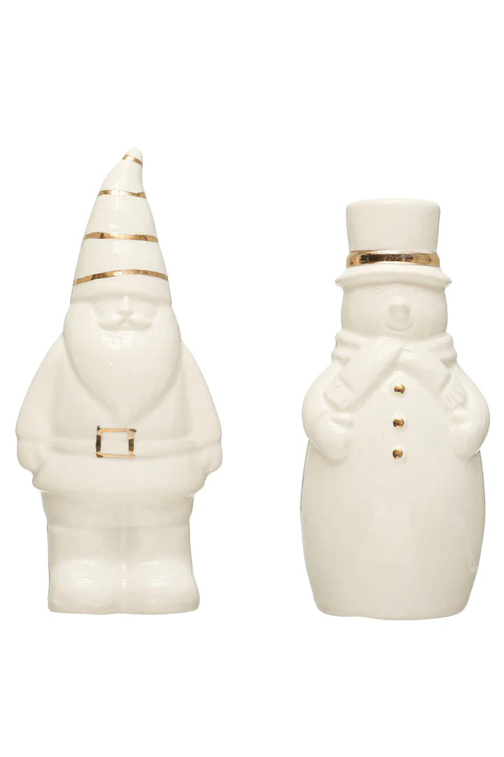 SANTA & SNOWMAN SALT & PEEPER SHAKERS