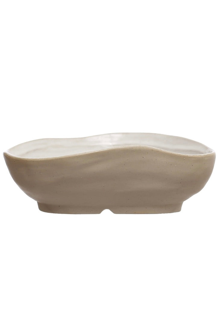 LARGE STONEWARE SHELL BOWL