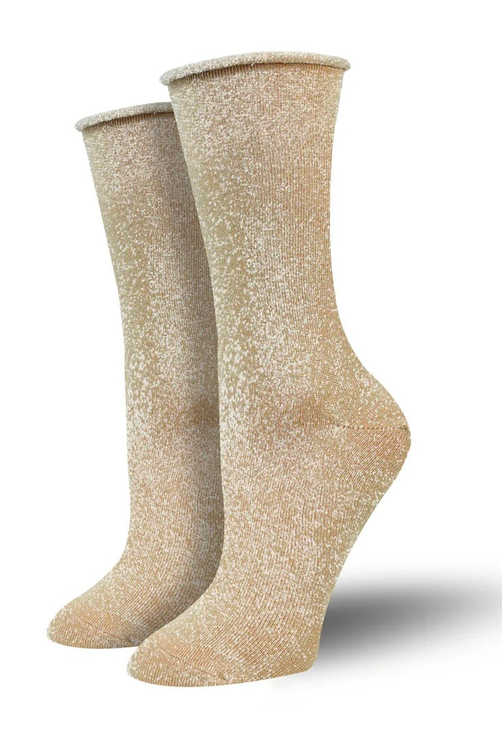 BAMBUKAS - SUN SHIMMER WOMEN'S SPARKLY ROLL TOP SOCKS