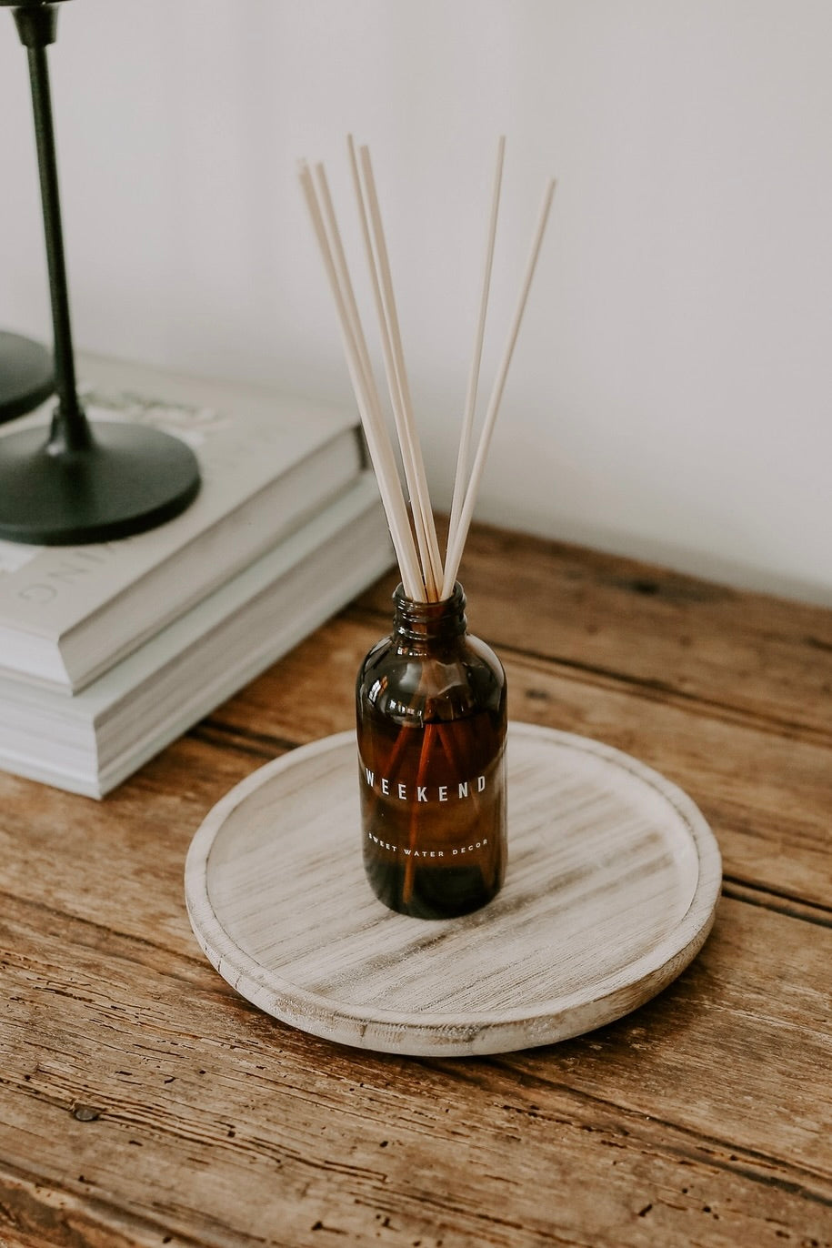 SMALL RUSTIC ROUND WOOD TRAY