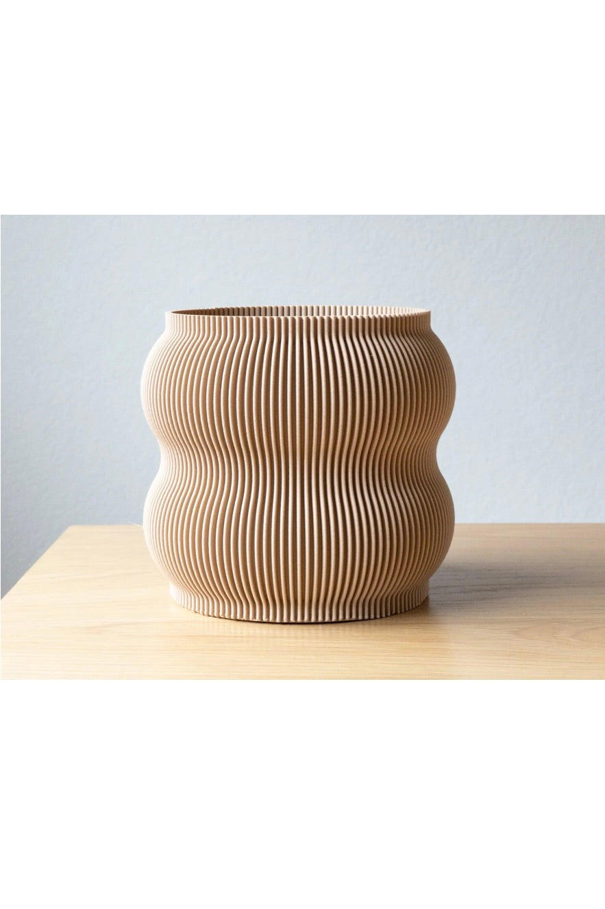 GROOVY PLANTER POT - BEIGE