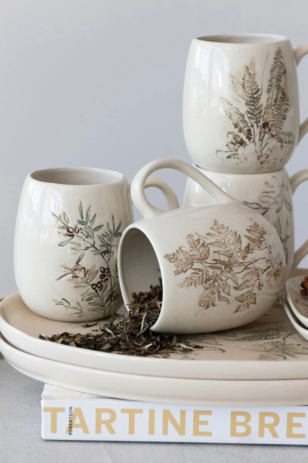 BOTANICAL STONEWARE MUGS