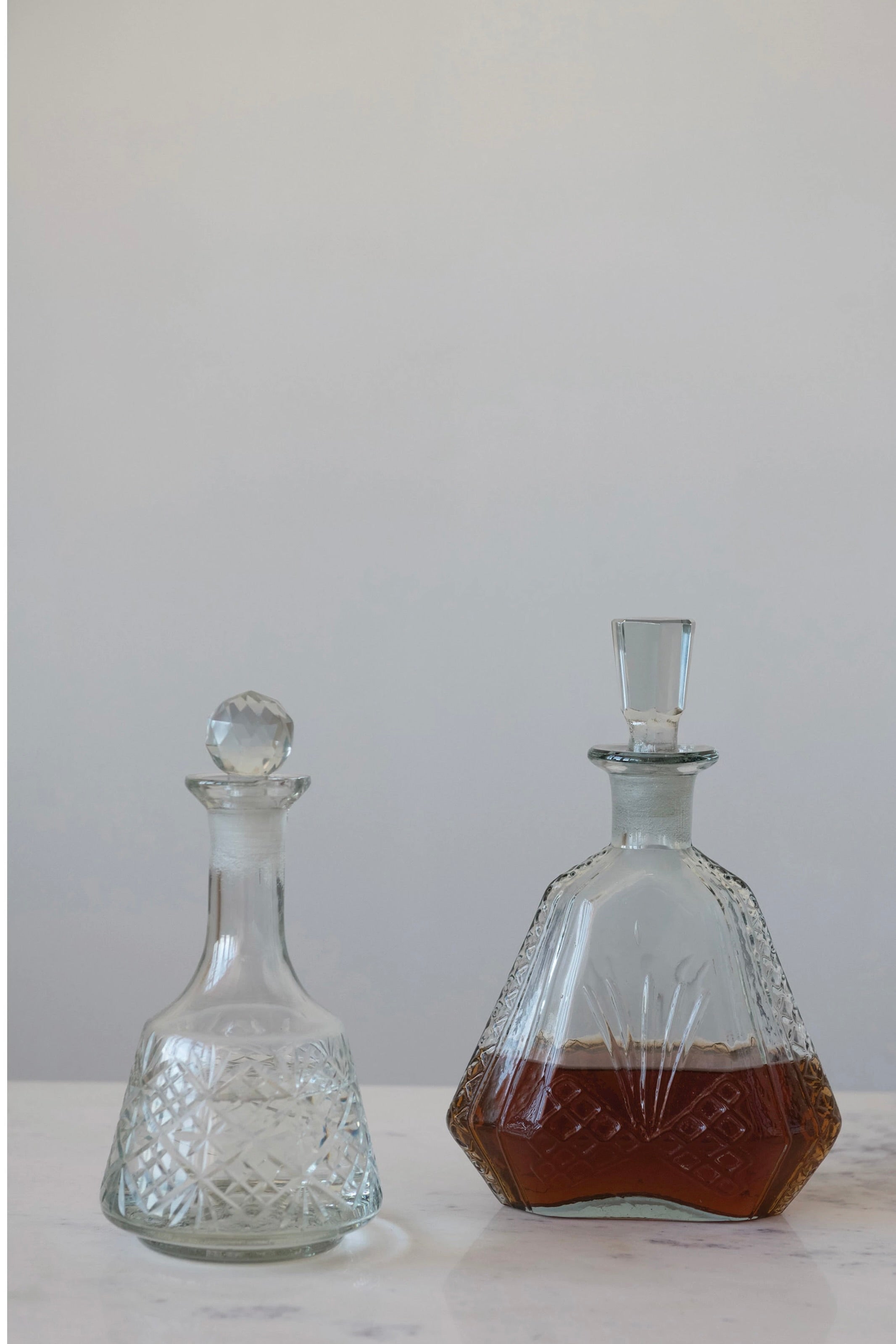 ETCHED GLASS DECANTER - 20 OZ.