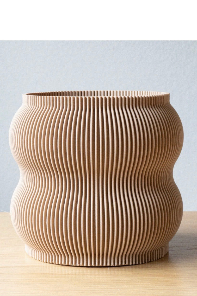 GROOVY PLANTER POT - BEIGE