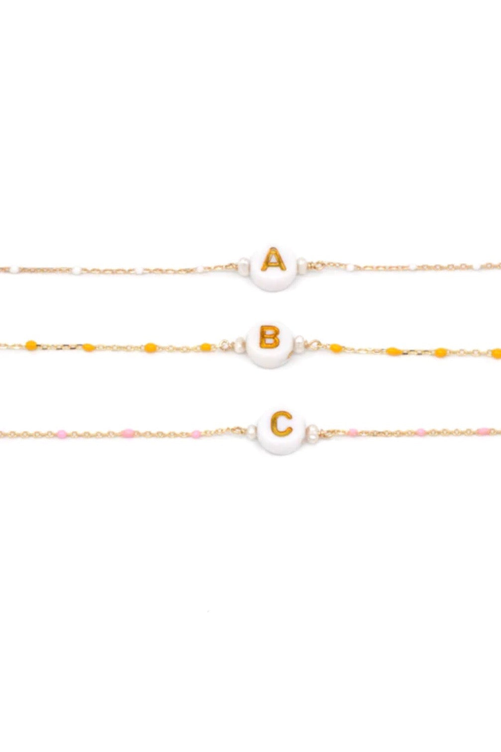 MAY MARTIN - ENAMEL & GOLD INITIAL BRACELET