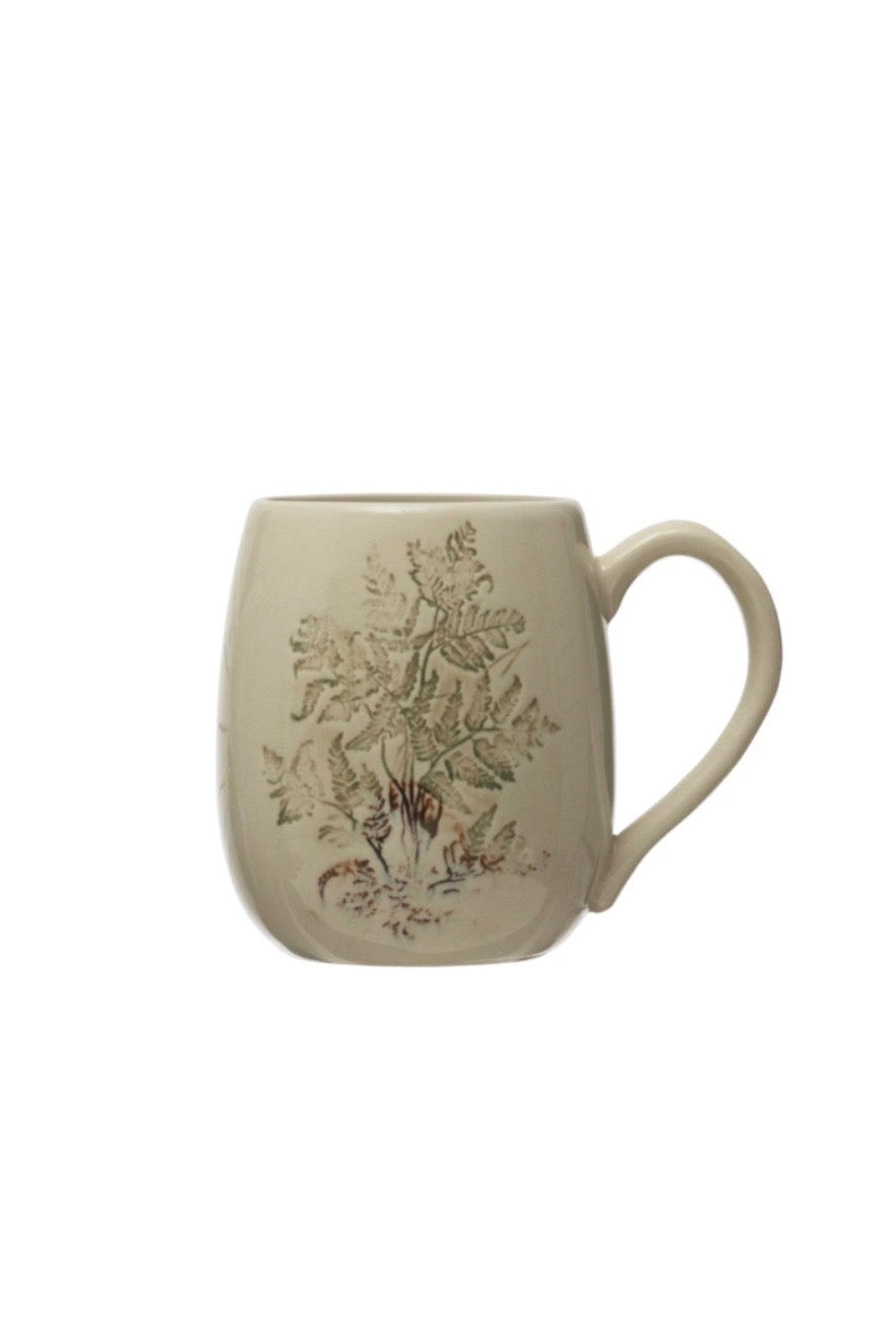 BOTANICAL STONEWARE MUGS