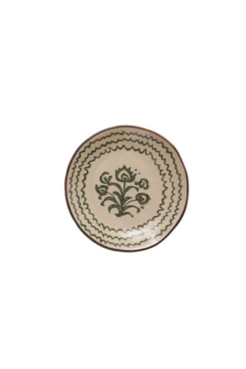 STONEWARE PLATE W/FLORAL DESIGN