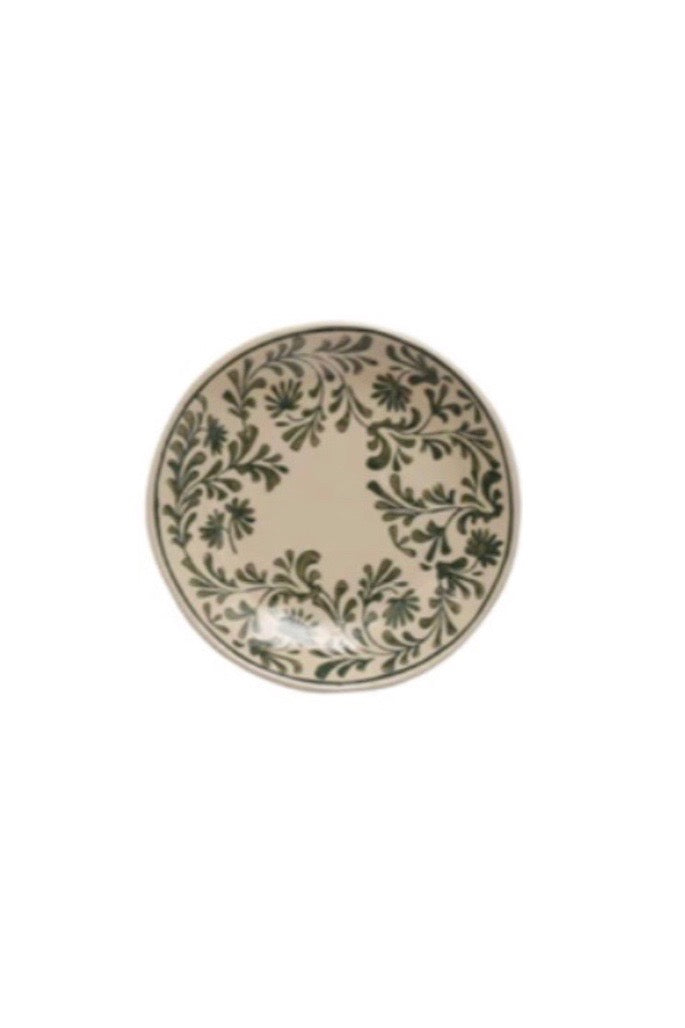 STONEWARE PLATE W/FLORAL DESIGN