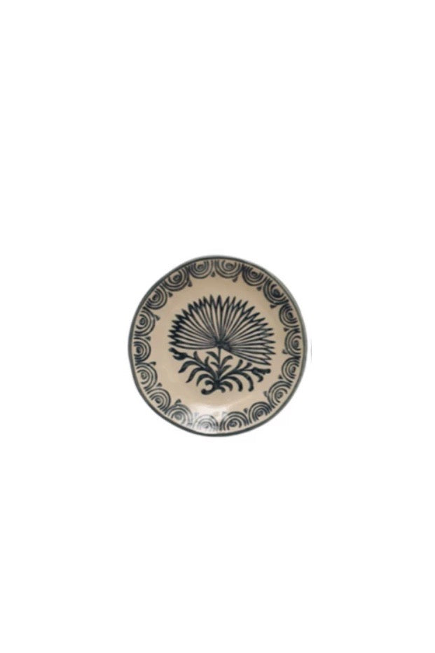 STONEWARE PLATE W/FLORAL DESIGN