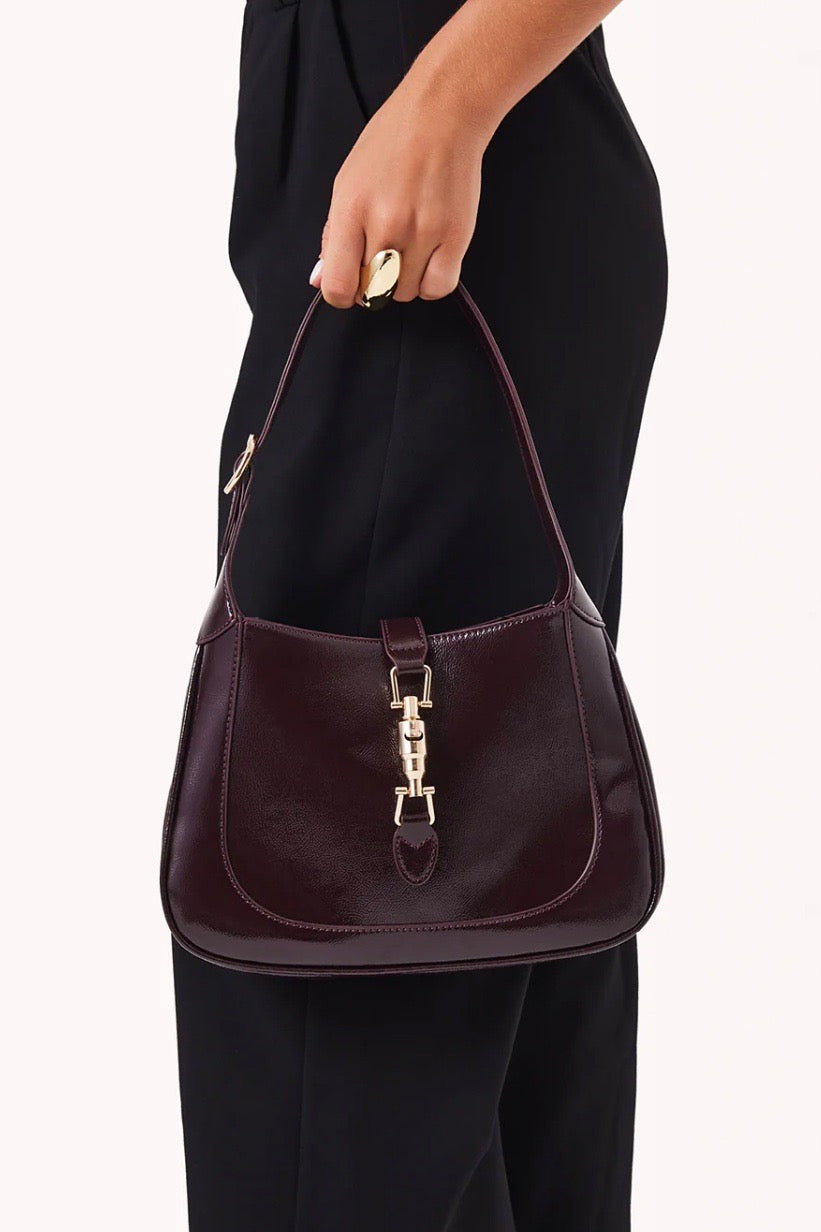 BILLINI - ALIX BAG - MULBERRY CRINKLE PATENT