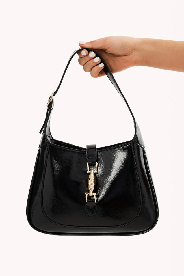 BILLINI - ALIX BAG - BLACK CRINKLE PATENT