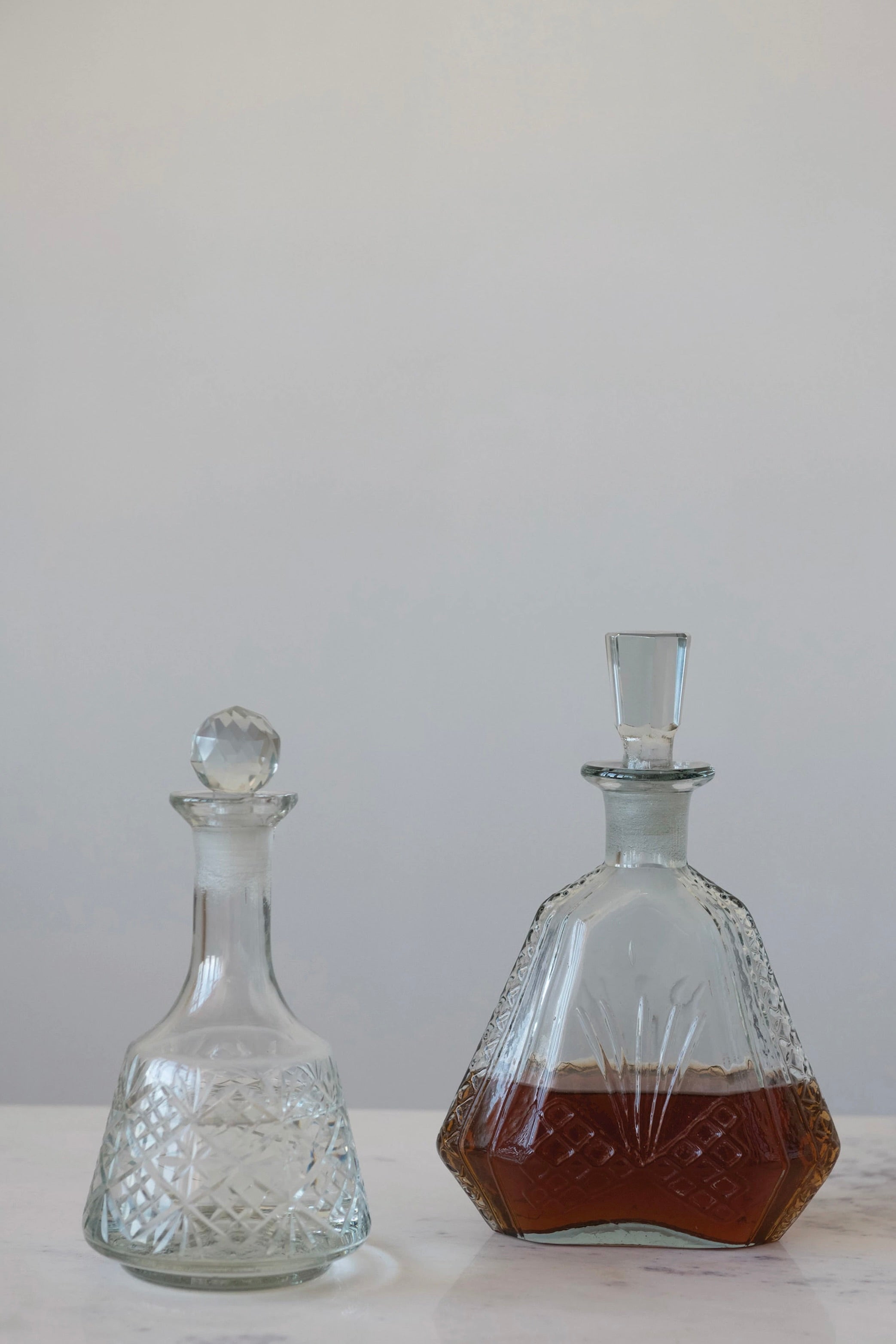 ETCHED GLASS DECANTER - 20 OZ.