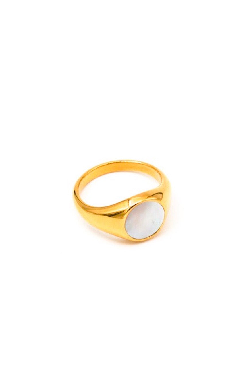 MAY MARTIN - MOTHER OF PEARL SIGNET RING