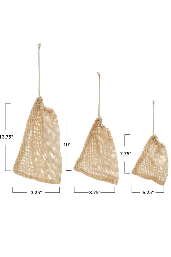 HØM - DRAWSTRING FOOD BAGS - SET OF 3